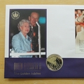 2002 Queen Elizabeth II Golden Jubilee Silver 50p Coin Cover - St. Vincent First Day Cover