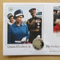 2002 The Golden Jubilee Queen Elizabeth II Silver Proof 50p Coin Cover - Lesotho First Day Cover