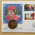 1992 QEII Accession to the Throne 40th Anniversary 50p Coin Cover - Falklands First Day Cover
