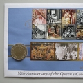 2003 The Queen's Coronation 50th Anniversary 5 Pounds Coin Cover - UK PNC First Day Covers