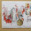 2001 Golden Jubilee 100 Days To Go Silver 5 Pounds Coin Cover - Isle of Man First Day Cover