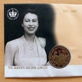 2002 The Queen's Golden Jubilee $1 Coin Cover - Guernsey First Day Cover 22p Stamp