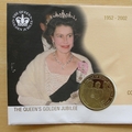 2002 The Queen's Golden Jubilee $1 Coin Cover - Guernsey First Day Cover 27p Stamp