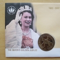 2002 The Queen's Golden Jubilee $1 Coin Cover - Guernsey First Day Cover 65p Stamp