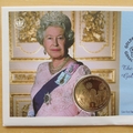 2002 The Queen's Golden Jubilee 1 Dollar Coin Cover - Gibraltar First Day Cover 30p Stamp