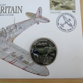 2010 Battle of Britain 70th Anniversary 5 Pounds Coin Cover - Supermarine Spitfire - Gibraltar