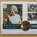 2002 HM Queen Elizabeth II Golden Jubilee 50p Coin Cover - Nauru First Day Cover