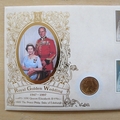 1997 Royal Golden Wedding Anniversary 1958 Gold Sovereign Coin Cover - Benham Covers