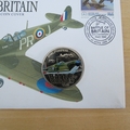 2010 Battle of Britain 70th Anniversary Supermarine Spitfire 5 Pounds Coin Cover - Isle of Man FDC