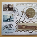 2001 Submarines at War 1 Crown Coin Cover - Benham First Day Cover - Signed