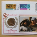 1995 50th Anniversary The United Nations 2 Pounds Coin Cover - Benham First Day Cover