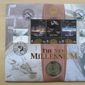 2000 The New Millennium 5 Pounds Coin Cover - Benham First Day Cover - Signed