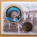 1998 Queen Mother Birthday UK Crown Coin Cover - Benham First Day Cover - Signed