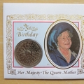 1995 The Queen Mother 95th Birthday UK Crown Coin Cover - Benham First Day Cover