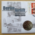 1999 Berlin Airlift 50th Anniversary Signed 1 Crown Coin Cover - Benham First Day Cover