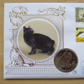 1996 Manx Cats Isle Of Man 1 Crown Coin Cover - Benham First Day Cover - Signed