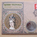 2001 Queen Victoria Centenary Death Signed 1 Crown Coin Cover - Benham First Day Cover