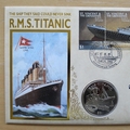 1998 RMS Titanic Sinking Anniversary 5 Dollar Coin Cover - Benham First Day Cover - Signed