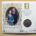 1997 Royal Golden Wedding Anniversary Half Crown Coin Cover - Benham First Day Cover - Signed