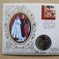 1997 Royal Golden Wedding Anniversary 1 Crown Coin Cover - Benham First Day Cover - Signed