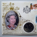1996 70th Birthday HMQEII Silver Jubilee Crown Coin Cover - Benham First Day Cover