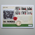 2014 The Trenches First World War Centenary Silver 5 Pounds Coin Cover - Westminster First Day Cover