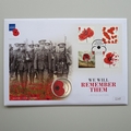 2017 The Remembrance Day Silver Proof 5 Pounds Coin Cover - Westminster First Day Cover