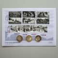 2019 D-Day 75th Anniversary Silver 2 Pounds x3 Coin Cover - Westminster First Day Cover