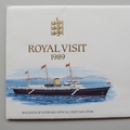1989 Guernsey Royal Visit HM Queen Elizabeth II 2 Pounds Coin Cover - First Day Cover