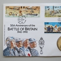 1990 Battle of Britain 50th Anniversary Crown Coin Cover - IOM Post Office First Day Cover