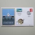 2019 Concorde 50th Anniversary Silver Plated 5 Pounds Coin Cover - UK First Day Cover