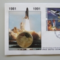 1991 Space Shuttle 10th Anniversary 5 Dollars Coin Cover - Marshall Islands First Day Cover
