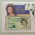 2002 The Queen's Golden Jubilee Silver 5 Pounds Banknote Coin Cover - First Day Covers