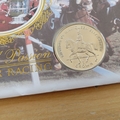 1998 A Passion for Racing HM The Queen Mother 1 Crown Coin Cover - Benham First Day Cover Isle of Man