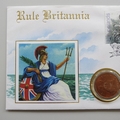 1993 Rule Britannia One Penny Coin Cover - UK First Day Covers