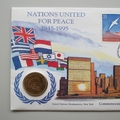 1995 Nations United For Peace 2 Pounds Coin Cover - UK First Day Covers