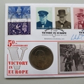 1995 Victory In Europe Day 50th Anniversary Crown Coin Cover - Benham First Day Covers