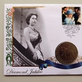 2012 Diamond Jubilee 60 Years a Queen Crown Coin Cover - Buckingham First Day Covers