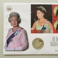 2002 The Queen's Golden Jubilee Silver 50p Pence Coin Cover - Gibraltar First Day Cover