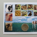 2005 Farm Animals 1 Crown Coin Cover - Westminster Collection First Day Covers UK