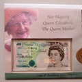 2000 The Queen Mother 100th Birthday 5 Pounds Coin & Banknote Cover - UK First Day Covers