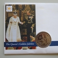 2002 Queen's Golden Jubilee Crown Coin Cover - Isle of Man First Day Covers Westminster