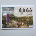 2015 Battle of Waterloo 200th Anniversary Silver 5 Pounds Coin Cover - UK First Day Covers