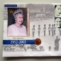 2002 The Queen's Golden Jubilee 22ct Gold Sovereign Coin Cover - UK First Day Covers