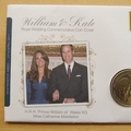 2010 Royal Wedding Prince William & Kate 5 Pounds Coin Cover - First Day Covers Mercury