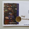 2000 Year Of Thanksgiving United Nations 2 Pounds Coin Cover - First Day PNC Covers