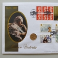 2001 Queen Victoria 22ct Full Gold Sovereign Coin Cover - First Day PNC Cover