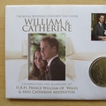 2011 Prince William & Kate Royal Wedding 5 Pounds Coin Cover - First Day Covers