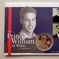 2003 Prince William of Wales 21st Birthday Silver 5 Pounds Coin Cover - UK First Day PNC Cover