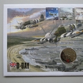 2004 D-Day 60th Anniversary 5 Pounds Coin Cover - Guernsey First Day PNC Cover